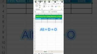 Data Entry Form using shortcut in excel newexcel excelshortcutkeys youtubeshorts [upl. by Mufi]