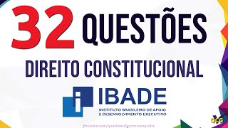 32 Questões de Direito Constitucional IBADE [upl. by Ydisac904]