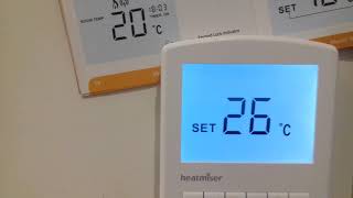 Pure Energy Heatmiser Wireless stat manual Temp setting [upl. by Anielram]