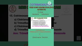 RRB Pharmacist EXAM DI exam 2024 preparation cotrimoxazole FDC antibiotic [upl. by Knutson]