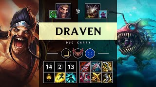 Draven ADC vs KogMaw Godlike  EUW Grandmaster Patch 1423 [upl. by Llehcor]