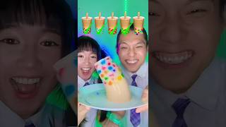 Rainbow Boba Jelly Emoji Challenge ASMR🥵Bubble Tea asmr mukbang [upl. by Eelrebma]