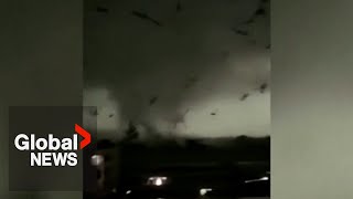 Extreme weather in China continues with deadly tornado massive hail snowstorm [upl. by Erialb]