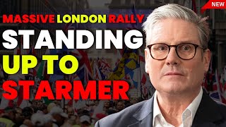 Tens of Thousands Rally in London to Defy Starmer’s Leadership [upl. by Leonanie]