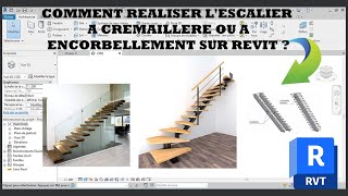 COMMENT REALISER UN ESCALIER A CREMAILLERE OU A ENCORBELLEMENT SUR REVIT [upl. by Laius701]