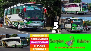 TELOLETNYA 5 UNIT BUS SCORPION HOLIDAYS  SCH721 711 725 726 727  MENGGEMPARKAN KEDIRI [upl. by Nila]