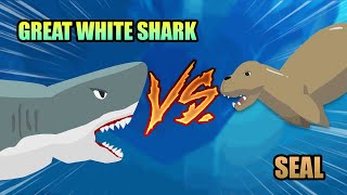 Great White Shark vs Seal  Shark vs Sea Animals Level Challenge S1  Animal Animation [upl. by China25]