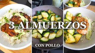 3 ALMUERZOS  Receta con Pollo Faciles y Rapidas [upl. by Nahtanohj]