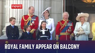 Trooping the Colour Kate and Royal Family appear on Buckingham Palace balcony for flypast [upl. by Shirlie]