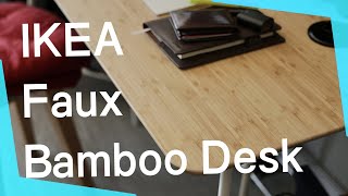 Ikea Real BAMBOO tabletop Anfallare with white Tillslag metal legs [upl. by Bartko390]