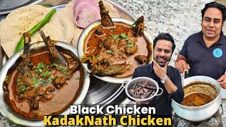 KADAKNATH Chicken Curry  Handi Kadaknath Murga Ti Tyari  Street Food [upl. by Amehsat]