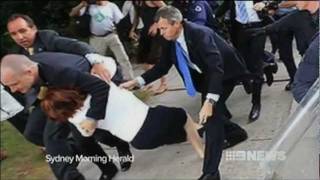 Julia Gillard Attacked in Riot Australia Day 2012 [upl. by Parsons]