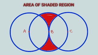 Area of Shaded Region  3 Intersecting Circles [upl. by Anwahsiek]