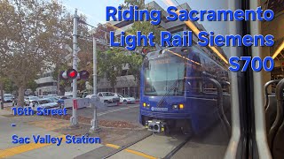 Sacramento Light Rail Siemens S700 Ride  16th Street Station To Sacramento Valley Station Gold Line [upl. by Anegal]