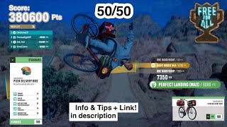 5050  Bike trick Event  380k points using Standard Pizza bike via Free For All in Riders Republic [upl. by Aidin552]