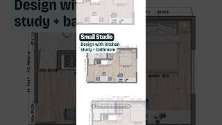 ✨🏠 Small studio apartment layout design With kitchen study and bathroom [upl. by Stafani]