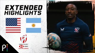 USA v Argentina  2024 HSBC WORLD RUGBY SEVENS HIGHLIGHTS  22524  NBC Sports [upl. by Odnumde302]