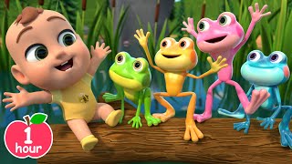 Five Little Speckled Frogs  Nursery Rhymes Compilation  Lalafun Animal Time [upl. by Valentia261]