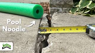 How To Fix A Large Crack In A Concrete Sidewalk  Surprising Results [upl. by Meijer211]