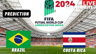 Brazil vs Costa Rica Live Stream FIFA FUTSAL World Cup 2024 Match Commentary Score amp Highlights [upl. by Karmen]