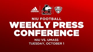 NIU Football Weekly Press Conference Massachusetts [upl. by Irakab]