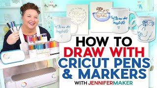 How To Draw With Cricut Pens And Markers  Make Cards Posters Mugs [upl. by Anniroc]