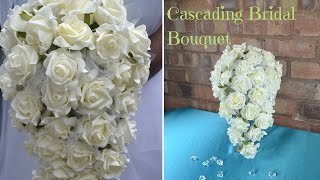 How to create your own cascading bridal bouquet  DIY wedding flowers [upl. by Nelyag]