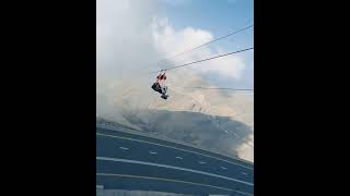 Ras Al Khaimahs Jebel JaisUAE  The world’s longest zip line Would you do it [upl. by Dnalyr]