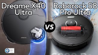 Dreame X40 Ultra Vs Roborock S8 Pro Ultra  Which One Is Better specs Comparison [upl. by Reifnnej]