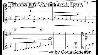 Coda Scheuer  2 Pieces for Violin and Lyre  Score Video [upl. by Marabelle960]