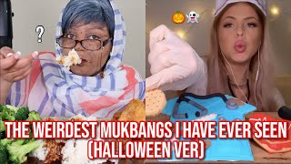 the WEIRDEST mukbangs i have ever seen halloween costume ver [upl. by Edme]