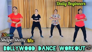 25Mins Shilpa Shetty Mix Daily Beginner Bollywood Dance WorkoutZumba dance workout for weight lose [upl. by Idalina340]