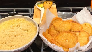 TORTITAS de papa y queso CAPEADAS  Arroz blanco 🍚 facil y con MUCHO sabor 😊 [upl. by Hindu566]