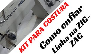 Como enfiar linha na máquina 20U73 Comprar Kit de costura vale apena [upl. by Aissatan58]