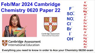 2024 IGCSE CHEMISTRY 062022FM24 Paper 2 [upl. by Labana]