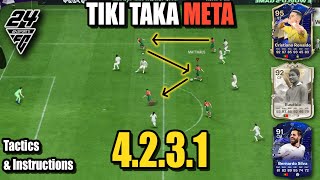 BEST META 4231 TIKI TAKA TACTICS Got Me Rank 2 FC 24 eafc24 fut customtactics [upl. by Baptista]