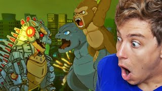 Baby Godzilla Kong vs Mecha Godzilla  Animation 3 REACTION [upl. by Ainedrag286]