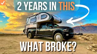 2 Year Review  nüCamp Cirrus Truck Camper  Pros Cons and What Broke [upl. by Lemaceon]