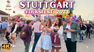 Amazing Cannstatter Volksfest 2023 🍻  Stuttgart Oktoberfest Tour in 4k [upl. by Atram]