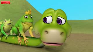 The Snake and Frogs Telugu Kathalu  Telugu Stories for Kids  Infobells [upl. by Atin119]