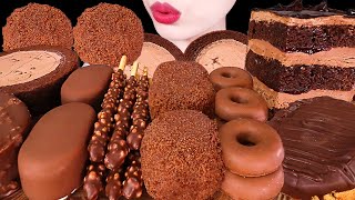 ASMR CHOCOLATE PARTY  ICE CREAM MOCHI TICO CAKE TWIX COOKIE SNACK 초콜릿 디저트 먹방 EATING｜MUKBANG [upl. by Nicolina]