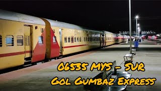 06535 MYS  SUR Gol Gumbaz Express  Tumakuru Arrival  SWR [upl. by Neelyaj]