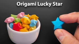 Origami Lucky Star  How to fold [upl. by Attenal716]