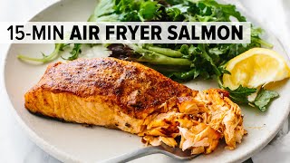 AIR FRYER SALMON  my favorite 15minute dinner recipe [upl. by Hsaniva]