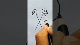 Easy bird drawing from X letterbird drawingeasy drawing drawing easydrawing art birds draw [upl. by Nick]