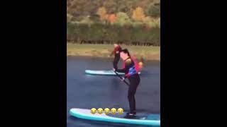 Hilarious Surfing Fail First Time Standing on a Surfboard [upl. by Onafets900]