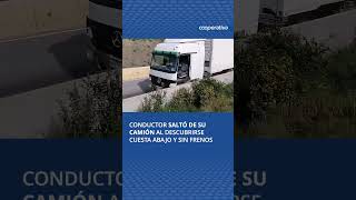 Conductor saltó de su camión al descubrirse cuesta abajo y sin frenos Valparaíso Noticias [upl. by Alle861]