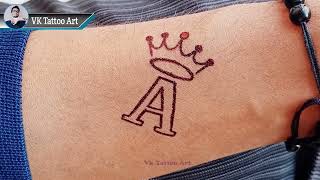 How to make A name tattoo on hand  A letter tattoo with wings  A tattoo picture 😱 [upl. by Caldera]