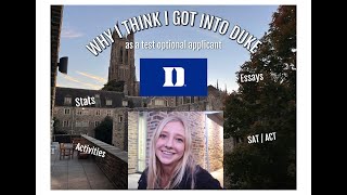 How I think I got into Duke as a Test Optional Applicant [upl. by Nathanoj778]