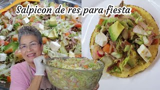 Salpicon de res para fiesta 🐮🥒🧅🍅🧄🥑  Cocina tutuli [upl. by Ruffina]